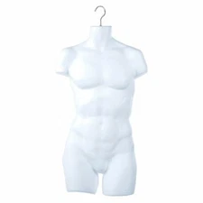 Only Hangers Injection Molded Male Torso- Clear Frosted