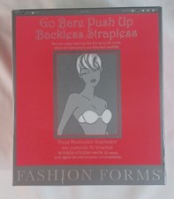 Fashion Forms Backless Strapless Adhesive Plunge Push Up Bra Size B Nude