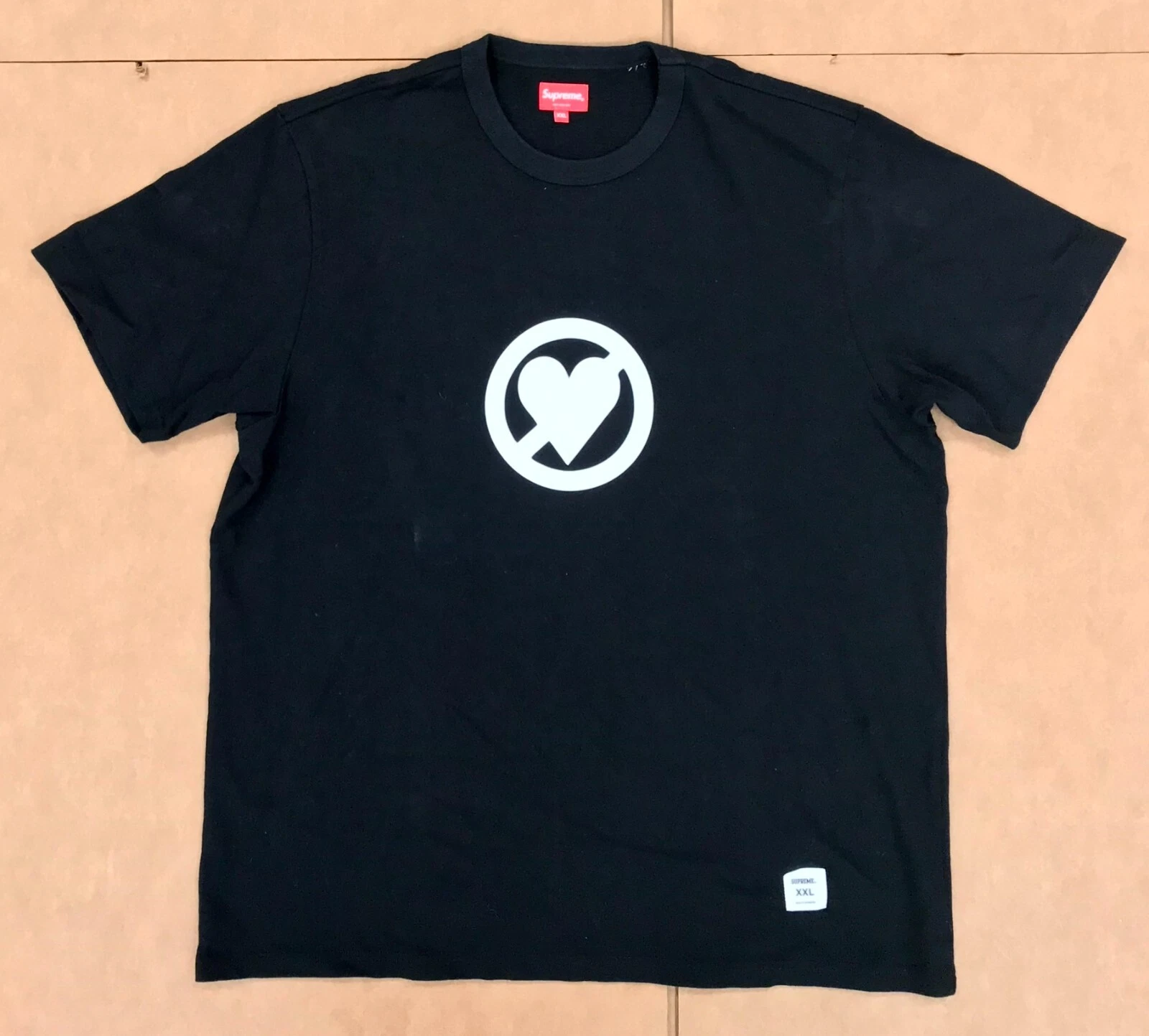 TOP T SHIRT FW22 SUPREME NO LOVE S/S SS NOIR BLANC TAILLE XXL (#47