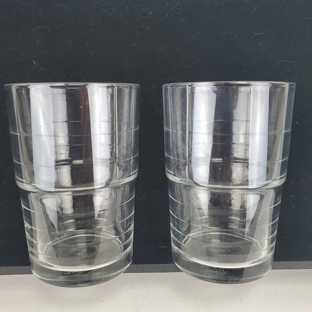 6 IKEA Svepa Glass Tumblers 7oz 4" Stackable With Rings Made in Italy 10288 for sale online eBay