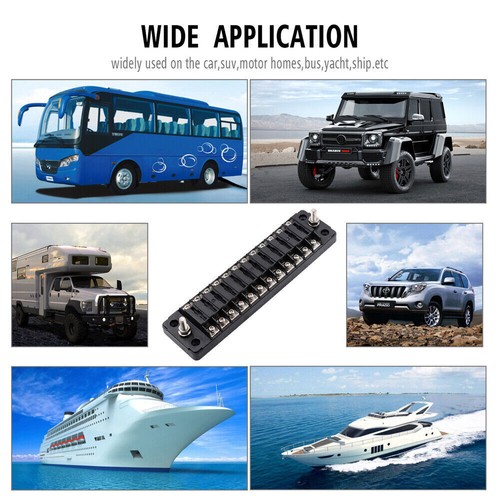 6/12Way Car Auto Power Distribution Blade Fuse Holder Box Block Panel Board 32V - Picture 4 of 20