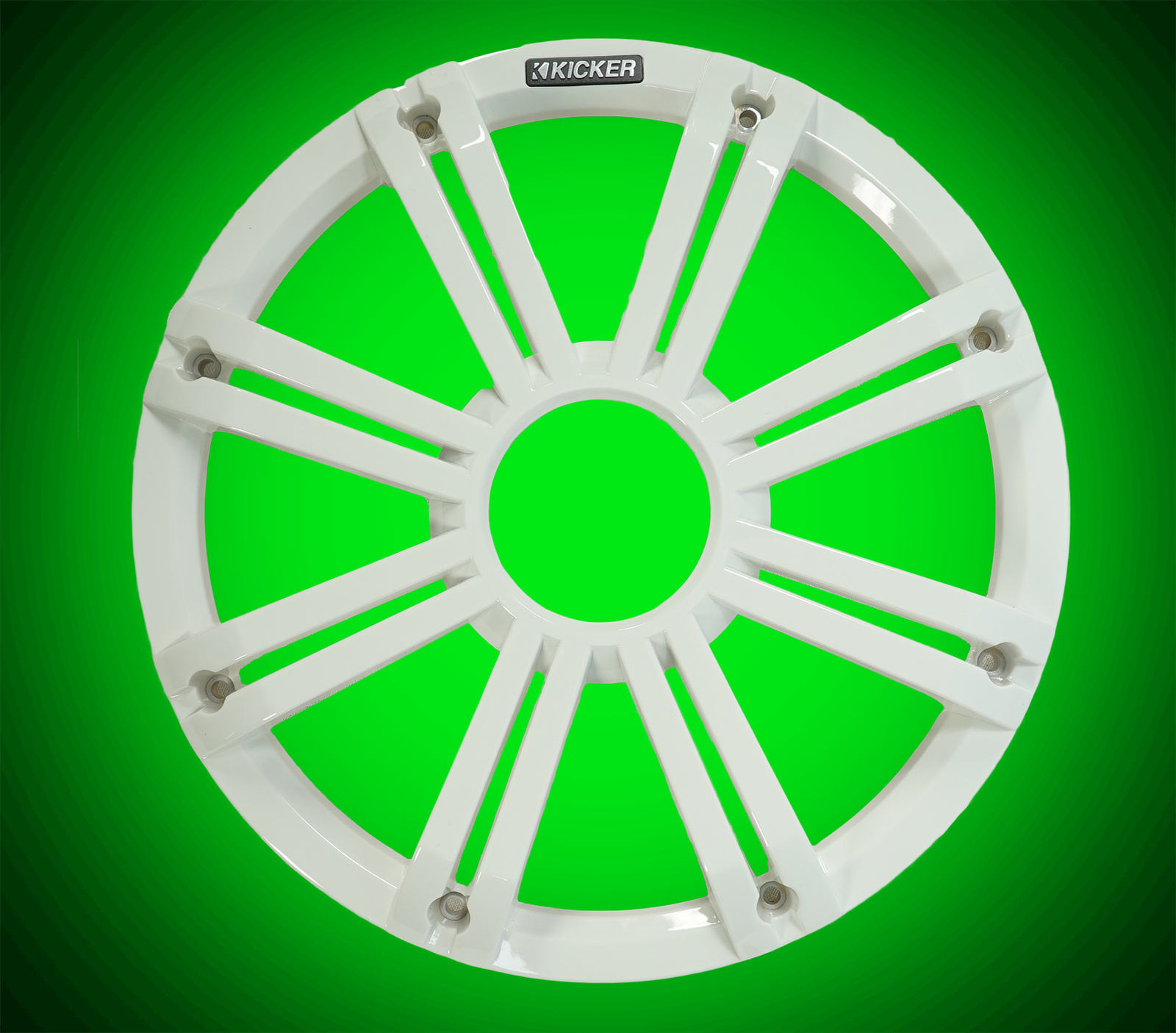 Морской сабвуфер KICKER 45KMF104 10 Free Air SVC Sub KMF10 Белая решетка радиатора со светодиодами