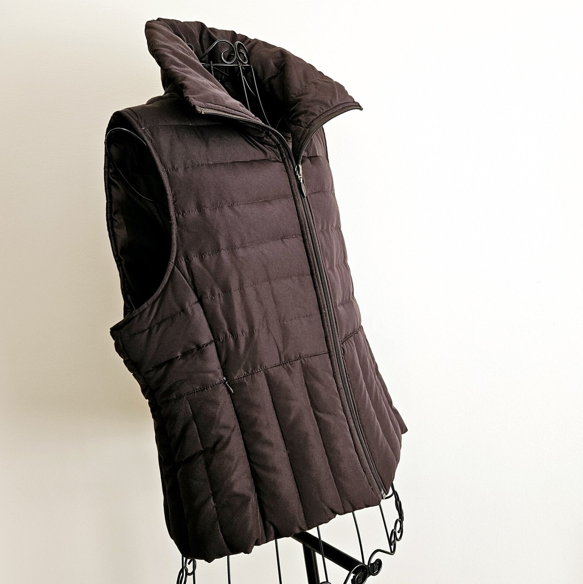 Kenneth Cole Reaction Brown Down-Filled Puffer Vest Jacket Womens  Large