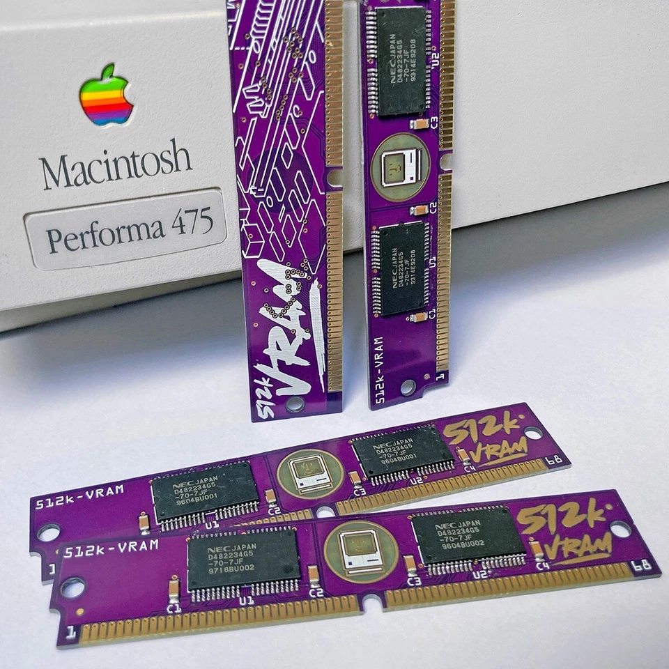 1pcs new 68pin SIMM 512k 70ns low latency VRAM memory Apple Macintosh computer - Image 3 of 4