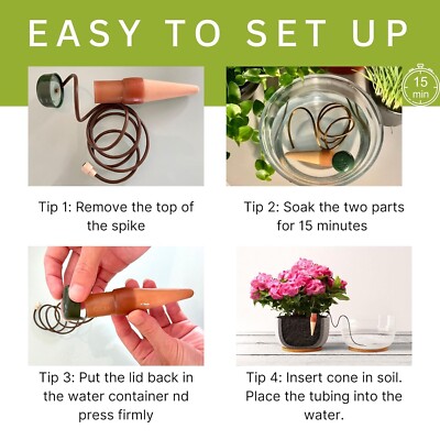 4-Pack Self-Watering Plant Spikes – Automatic Drip Feeders With Adjustable Valve For Potted Plants-487781