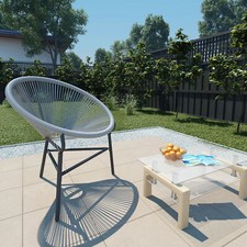 Garden String Moon Chair Poly Rattan 69x66x87  Grey Z3A5