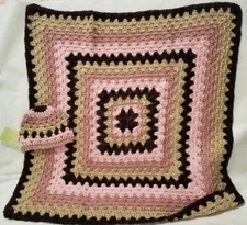 New Soft  Baby Cradle Bassinet  Receiving Blanket Hat set Handmade crocheted