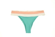 L Space 267411 Women Green/White Bikini Bottom Swimwear Size M