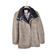 Clements Ribeiro Women's Teddy Knit Wool Jacket Winter Warm Gray Size Small