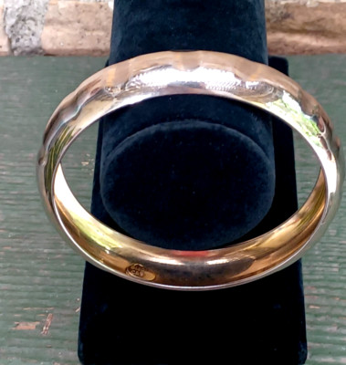 Vintage 80's Italian BIJOUX CASCIO silver/gold tone bangle bracelet 8.5''d x 2.7