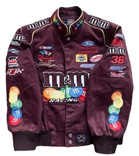 Vintage M&M Jacket Kids Size 9-10 Embroidered JH Design Snap Button Promo