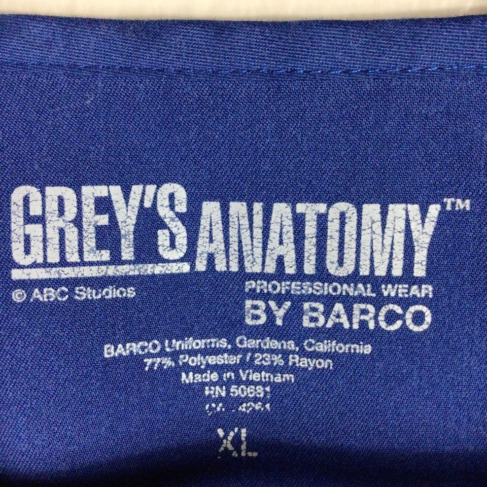 Official Greys Anatomy nurse scrub uniform navy blue XL eBay