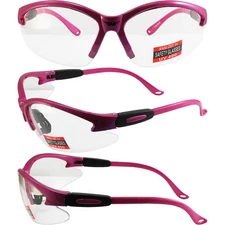 Cougar Safety Glasses Hot Pink Frame Clear Lens ANSI Girl Gear eye protection