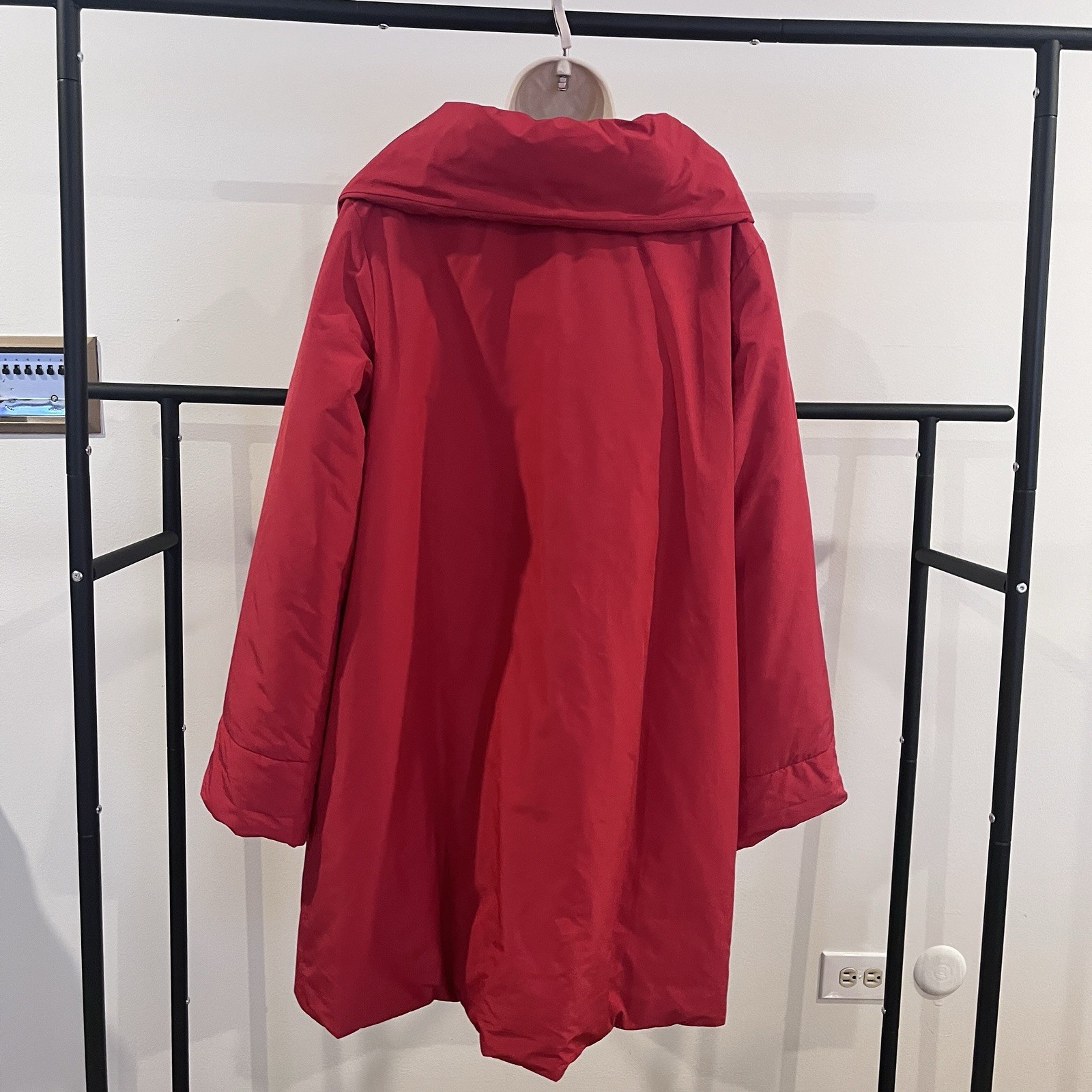 Ritva Falla Artsy Statement Long Button Down Red … - image 3