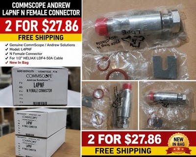 Andrew L4PNF N-Female Connector for 1/2'' LDF4-50A Coaxial Cable Lot Of 2