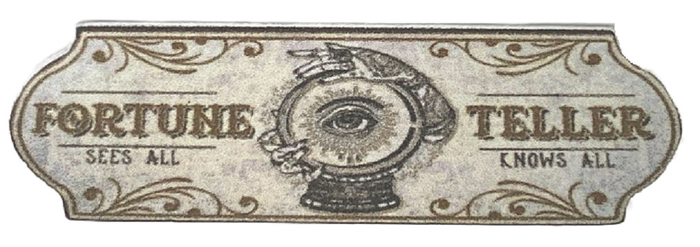 Dolls House Fortune Teller Plaque Psychic Halloween Wall Sign 1:12 Printed Card