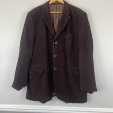 Marks  Spencer Blazer Jacket Mens 44  Brown Italian Soft Cord Smart Casual