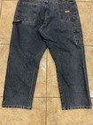 Mens 42X30 WRANGLER Denim Blue Jeans Carpenter utility Workwear Pants Distressed — photo 2