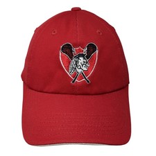 Port Authority Strapback Baseball Cap Red OS Adjustable Embroidered 6 Panel