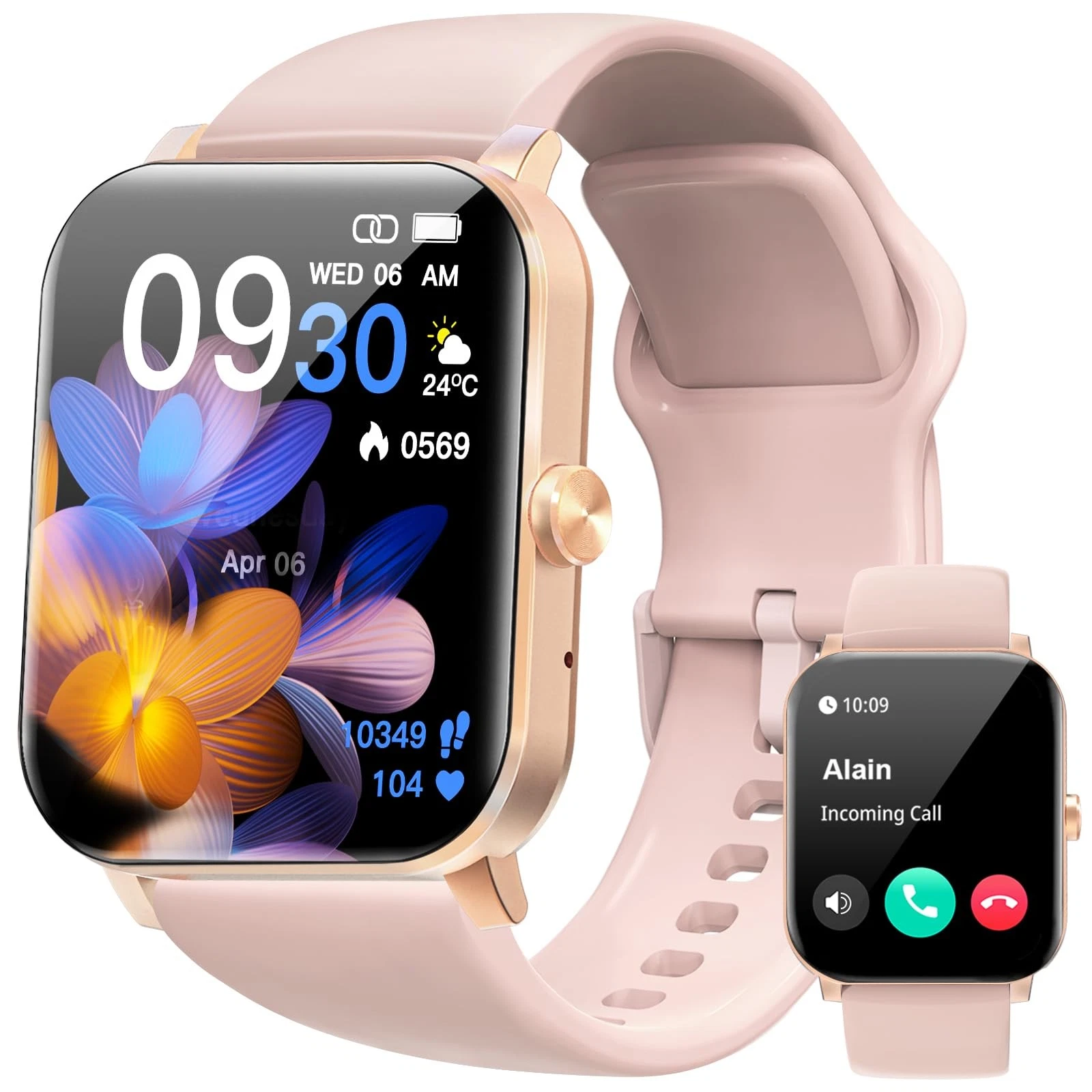 , Smartwatches for Men , 1.85" HD Fitness Tracker (Pink)