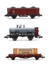 TRIX 'N' GAUGE 15206 SET OF 3 DR TANK/STAKE/OPEN FREIGHT WAGONS
