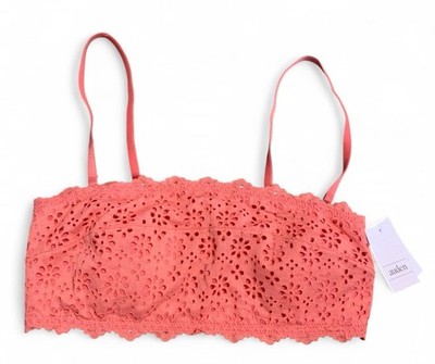 NWT Auden Coral Lace Removable Pad Wirefree Bralette Bra Pullover Size L  (W854)
