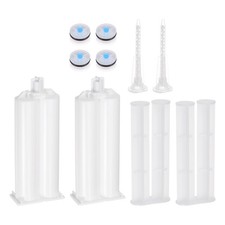 2pcs 50ml 1:1 Epoxy Gun Adhesive Cartridge PP Dual Cartridge Push Rod Mix Tube