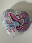 Schmidt Rhea VINTAGE Pink & Blue LARGE Art Glass Heart Paperweight SIGNED Mint! — photo 2