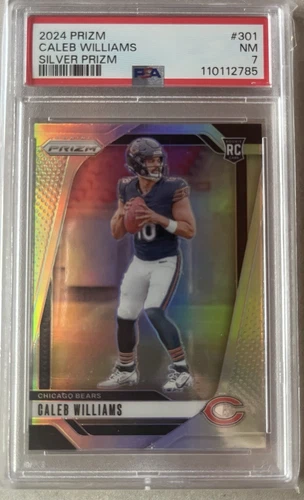 2024 Panini Prizm #301 Caleb Williams Silver Prizm Rookie Card PSA 7