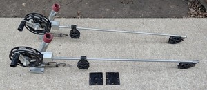 2 Long Big Jon Manual Downriggers 42 inch booms With Mounting Plates
