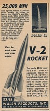 Magazine Ad - 1949 - Walsh Products, East Oramge, NJ - V-2 Model Rocket