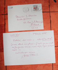 LETTRE DE GEORGES VILLA ILLUSTRATEUR A JEAN ADRIEN MERCIER PEINTRE GRAVEUR 1965