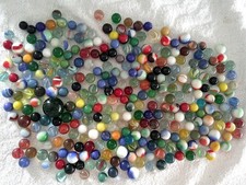 Vitro Agate, Akro Agate, Diverse Assortment of Glass Marbles, Different Colours.