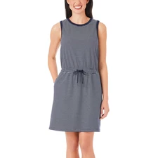 Members Mark Womens Drawstring Sleeveless Tank Dress Navy Size M
