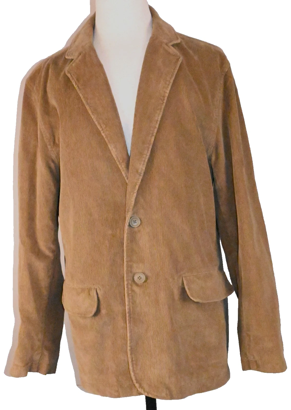 Aeropostale Men's Brown/Tan Corduroy Blazer with Red Interior Lining Size XL