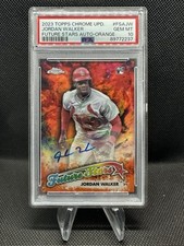 Jordan Walker RC 2024 Topps Chrome Update Future Stars Orange /25 Auto PSA 10