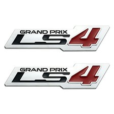 Pair Set ZR1 Style LS4 Grand Prix Emblem 3D Fender Badge Chrome Red Black