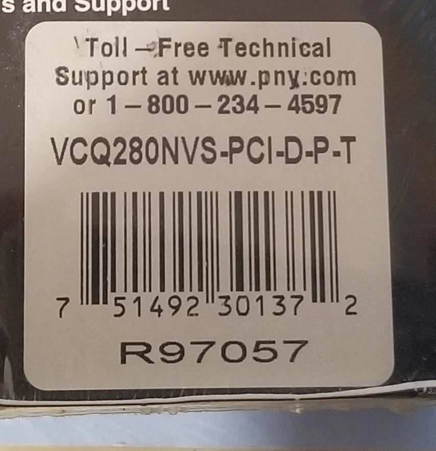 Nvidia PNY Quadro NVS 280  64MB PCI  DDR SDRAM Video Card VCQ280NVS NEW sealed - Image 3 of 3