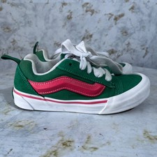Vans Knu Skool Youth Girls Size 3 Shoes Green Pink Suede Low Fat Tongue Sneakers