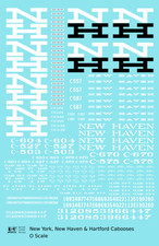 K4 O Scale Decals New York, New Haven, and Hartford Caboose Black and White