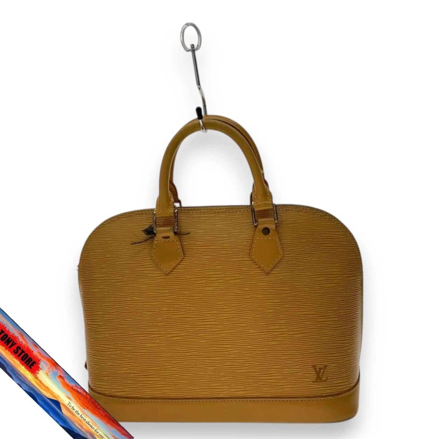 Louis Vuitton Alma Epi Leather Handbag Orange M52149 Used