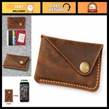 Handmade Leather Card Holder for Men, Slim Front Pocket Wallet, Minimalist Credi