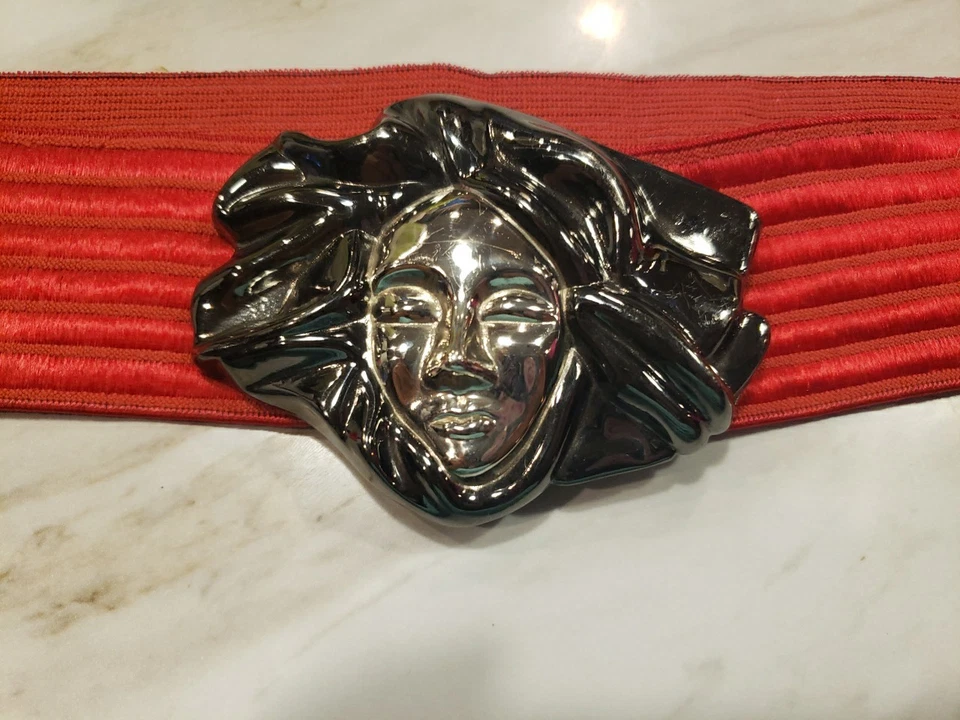 Vintage Charmant Belts Beverly Hills Chic Sleek  Red Stretch Belt Buckle - Image 2 of 4