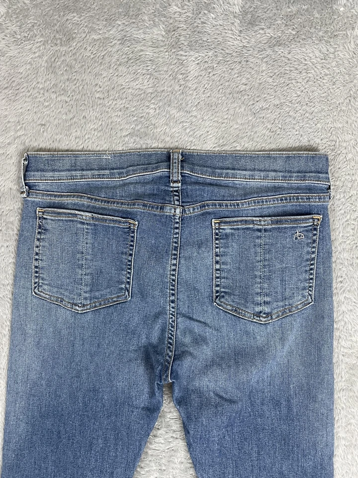 Rag & Bone Jeans Womens 29 Ankle Skinny Lucky Rouge Frayed Hem Stretch Denim - Image 3 of 4