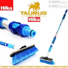 HILKA 1.6m Extending Wash Brush Aluminium Telescopic On/Off Water Flow Control