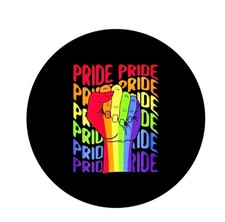 GAY PRIDE Fist LGBTQ Lesbian Rainbow Equality 2.25   Pinback Button Pin Badge
