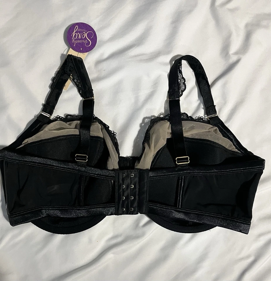 Sujetador Lane Bryant Cacique Seriously Sexy Balconette 42G Satén Encaje Recortado Foto 4 de 4