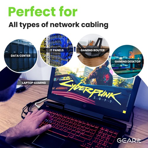 GEARit Cat 6 Ethernet Cable (50-Pack 3 Feet) Cat6 Network Patch, 10Gbps, White - 第 2/8 張圖片