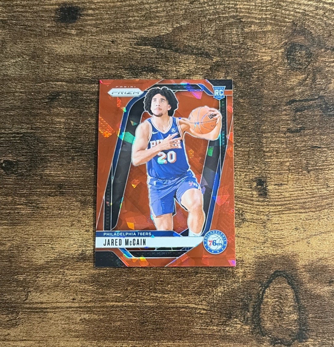 2024 Panini Prizm #222 Jared McCain Red Cracked Ice Prizm Rookie Card