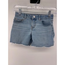Gap Kids Girls Denim Midi Shorts Light Wash Raw Hem Summer Casual Size 8